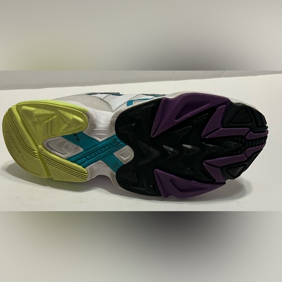 Adidas Tennis Shoes White With Purple, Green, & Blue Retro Size 7 Mens - Picture 8 of 14